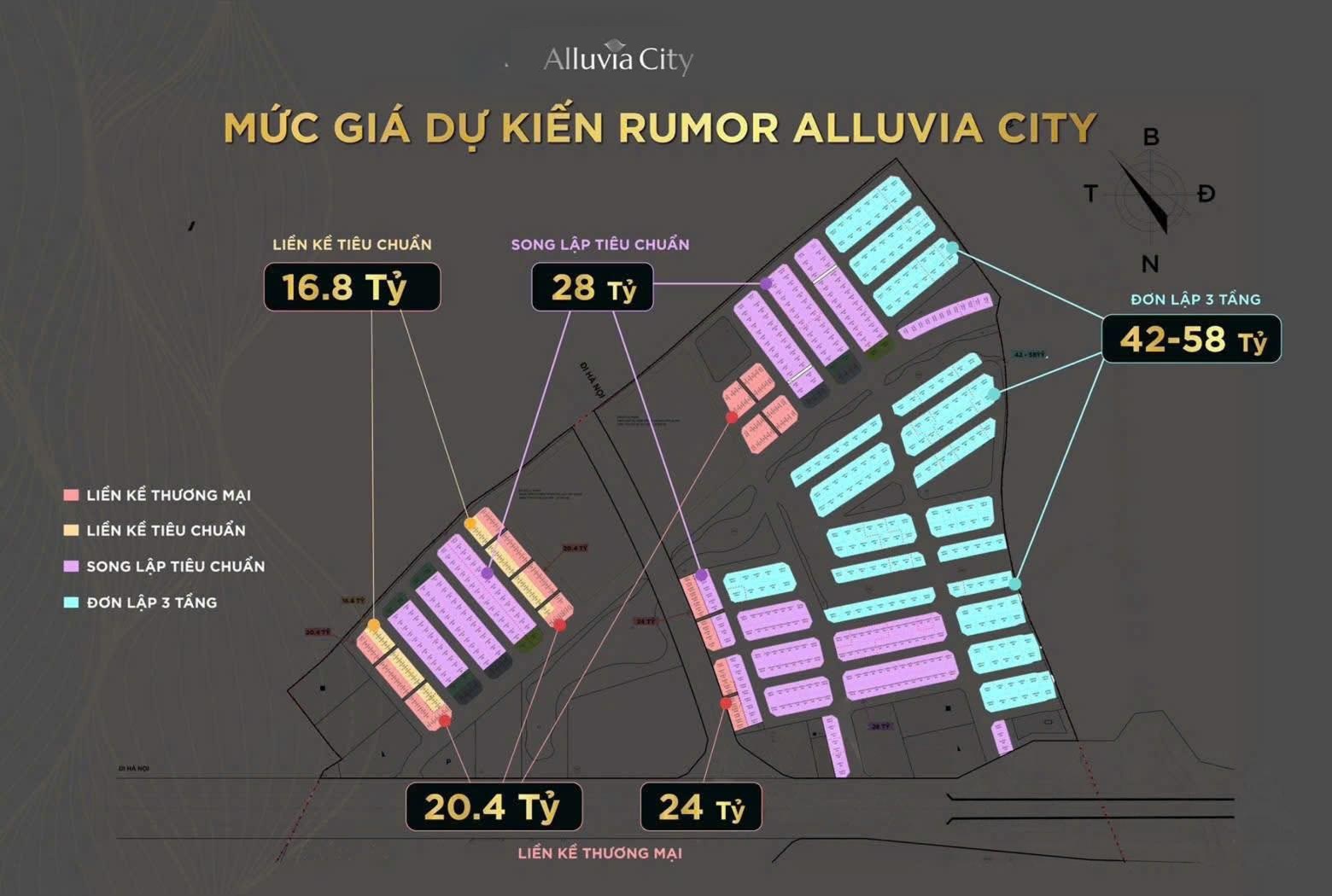 bảng giá alluvia city văn giang hưng yên