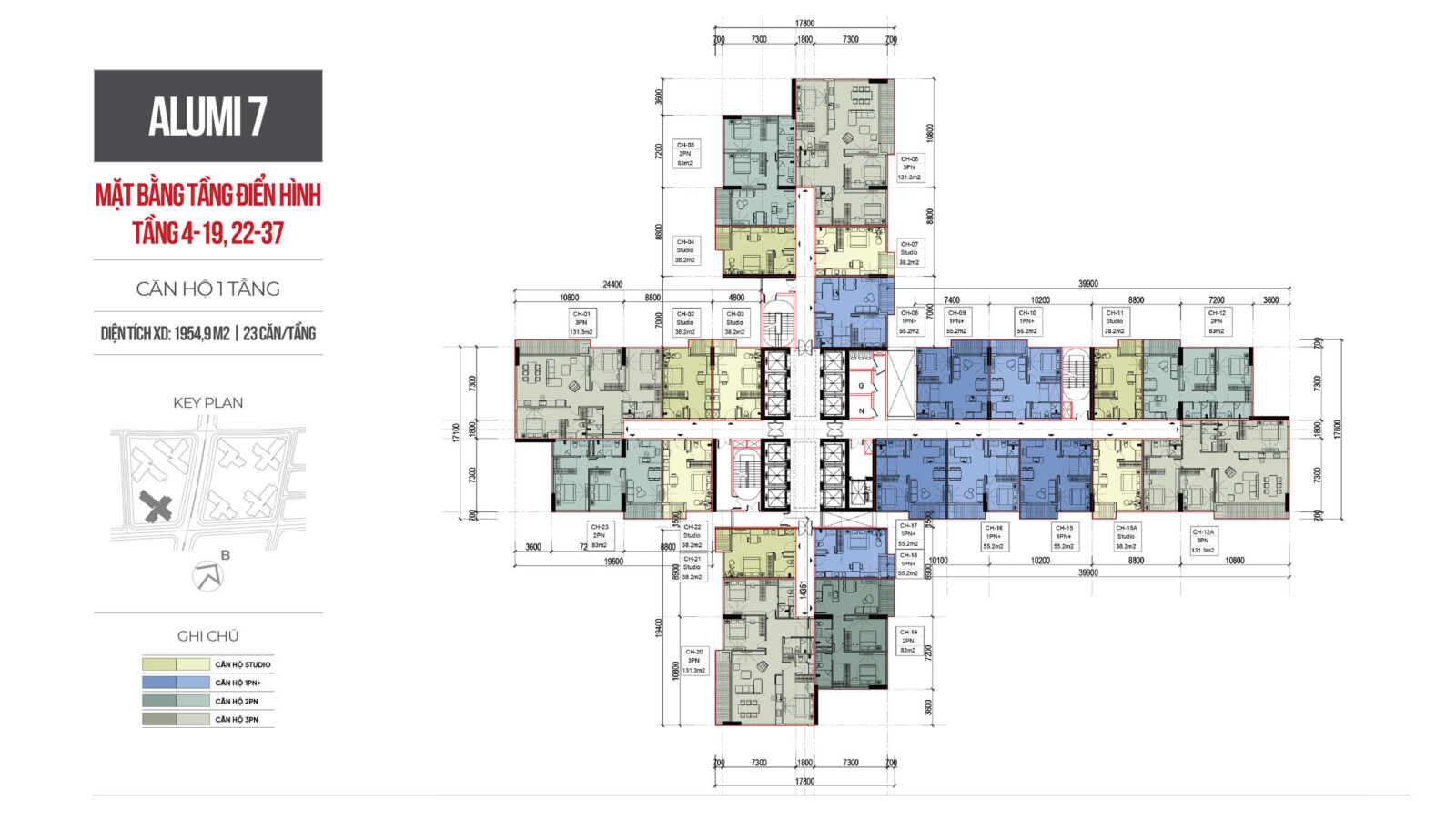 Mặt bằng tòa Alumi 7 dự án Alluvia City Văn Giang