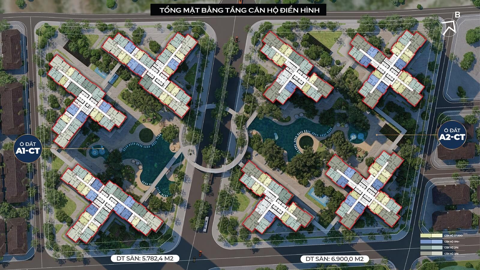 mặt bằng phân khu alumi dự án alluvia city văn giang